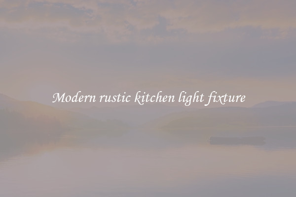 Modern rustic kitchen light fixture