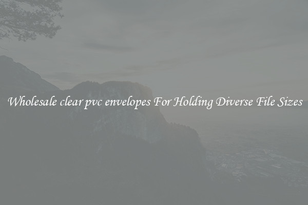 Wholesale clear pvc envelopes For Holding Diverse File Sizes