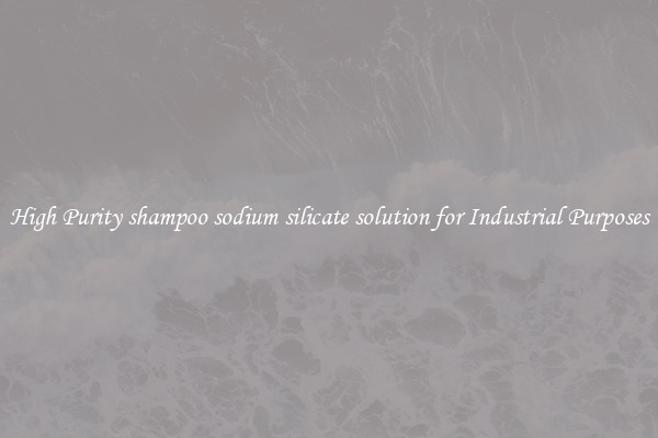 High Purity shampoo sodium silicate solution for Industrial Purposes