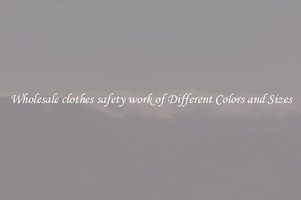 Wholesale clothes safety work of Different Colors and Sizes