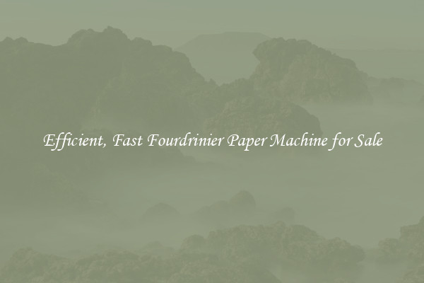 Efficient, Fast Fourdrinier Paper Machine for Sale