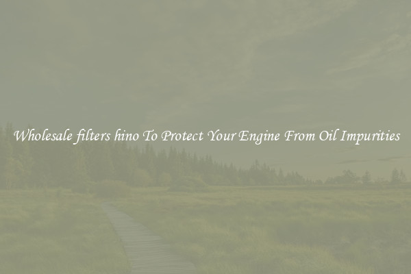 Wholesale filters hino To Protect Your Engine From Oil Impurities