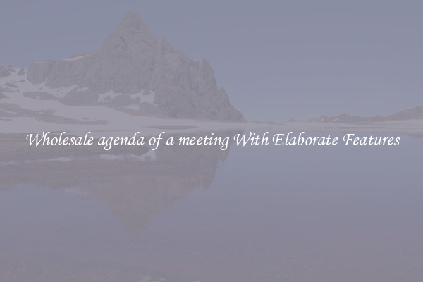 Wholesale agenda of a meeting With Elaborate Features