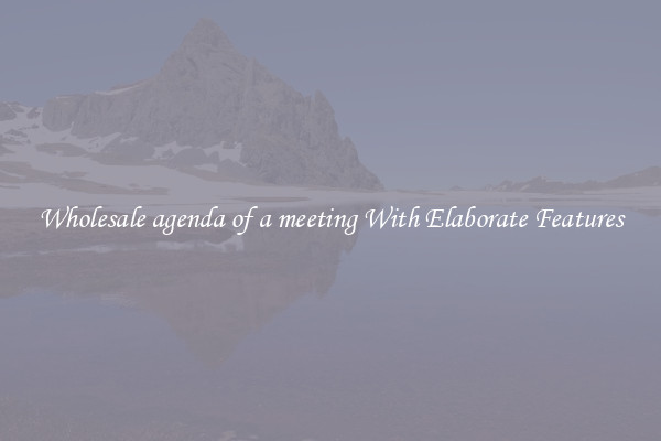 Wholesale agenda of a meeting With Elaborate Features