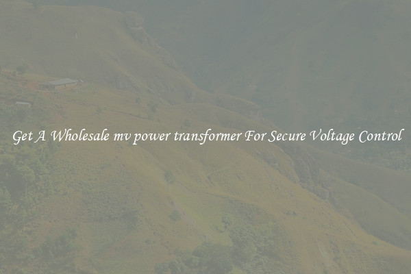 Get A Wholesale mv power transformer For Secure Voltage Control