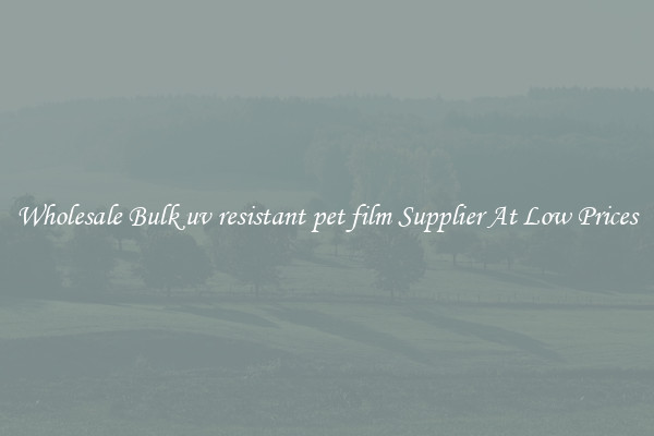 Wholesale Bulk uv resistant pet film Supplier At Low Prices