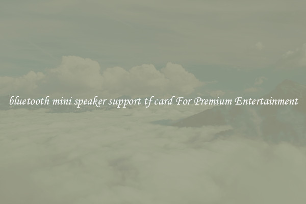 bluetooth mini speaker support tf card For Premium Entertainment