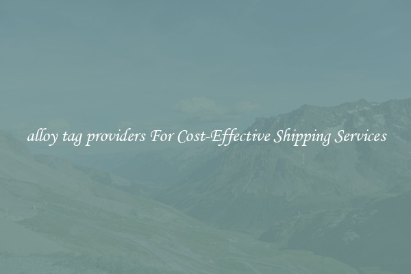 alloy tag providers For Cost-Effective Shipping Services