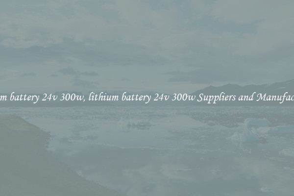 lithium battery 24v 300w, lithium battery 24v 300w Suppliers and Manufacturers