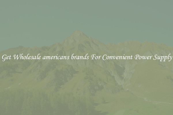 Get Wholesale americans brands For Convenient Power Supply