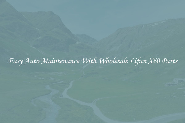 Easy Auto Maintenance With Wholesale Lifan X60 Parts